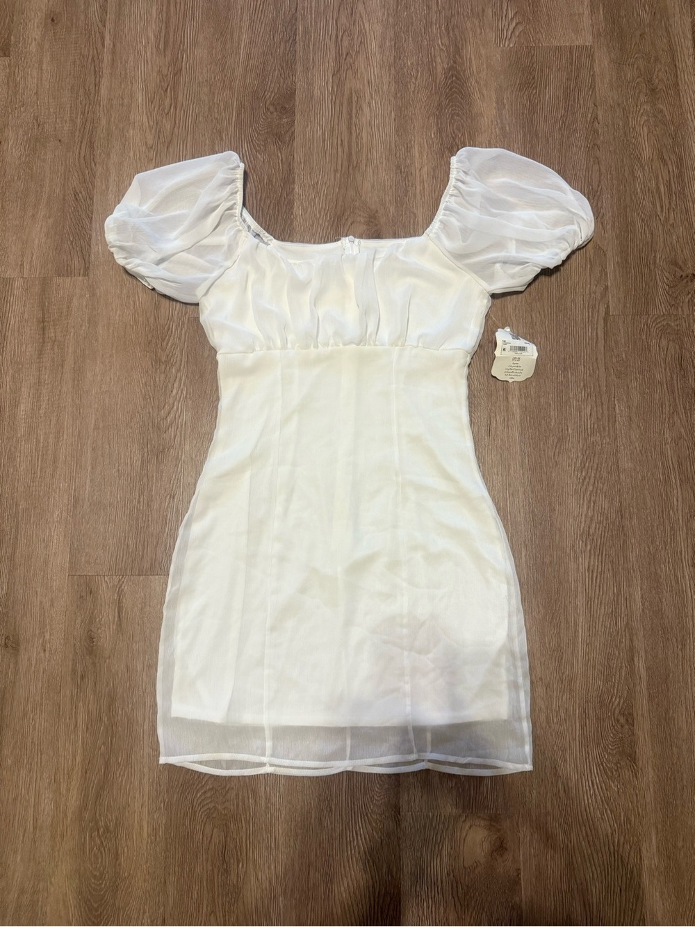 NWT Altar’d State White Puff Sleeve Mini Dress
